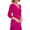 Eliza J Women's 3/4 Sleeve V-Neck Short Dress, Fuschia, 14