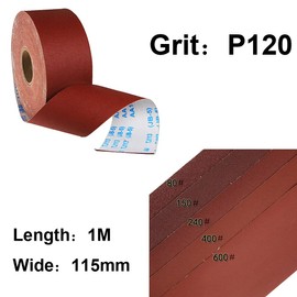 ExcInter Sanding Abrasive Sandpaper Roll Polishing Grinding Emery Flexible Cloth for Metal Wood Tools (120 Girt,1 Meter x 115mm)