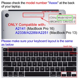 SANFORIN Silicone Keyboard Cover Skin for 2020 MacBook Pro 13"(Model:A2338/A2289/A2251) & 2019 2020 MacBook Pro 16 inch(Model: A2141) with Touch Bar & Touch ID Keyboard Cover Protective Skin, Flamingo