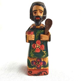 Altiplano Small San Pasqual Kitchen Saint - 5" Tall, Hand Carved, Made in Guatemala