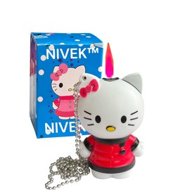 NIVEK Kitty 3D Lighter Pink Flame Cool Lighter Kawaii Cat Kitty KT Anime Y2K Pendant Chain Detachable Necklace (Red)