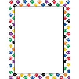 Teacher Created Resources Colorful Paw Prints Computer Paper (4769), Multicolor 8.5 inches X 11 inches