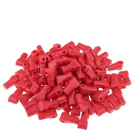 Aoeeki 100 Pcs Peg Hook Stop Lock, Prevent The Sweep Theft of Anti-Theft Pegboard Display Products on Wire Peg Plastic Red Security Lock, Retail Shop Anti-Theft Display(4MM)