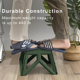 Folding Step Stool, Strong Load-Bearing Chair Travel Use Compact Collapsible Chair Lightweight Plastic Foldable Step Stools for Adults Camping Supplies, Holds up to 440 lbs, Green