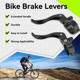 Jwthee 1 Pair Bike Brake Levers, Aluminum Alloy Bicycle Brake Handle 31.8mm Handlebar Bicycle Brake Parts Compatible for Road Bike, Mountain Bike