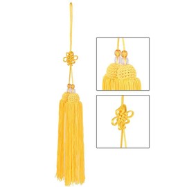 Chinese Tassel Taiji Sword Tassel Silk Chinese Kungfu Sword Tassel Sword for Taiji Martial Arts Supplies Drama Accessories (Yellow) Martial Arts