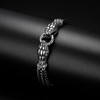 Klapgo Gothic Silver Snake Head Bracelet for Men