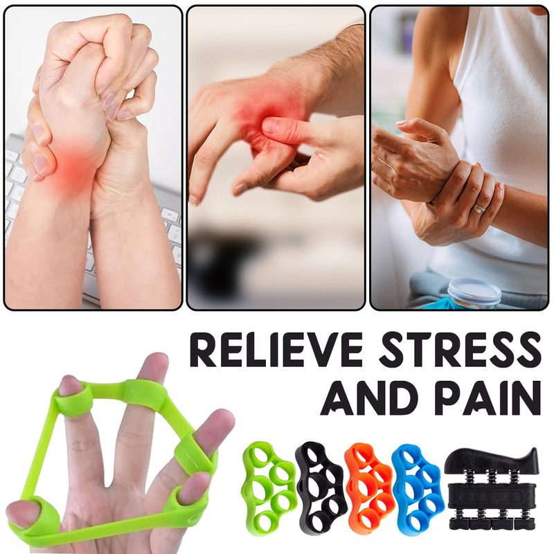 HABNI 5 Pcs Grip Strength Trainer Finger Trainer Forearm Strengthener