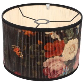 CLISPEED Vintage Metal Lampshade with Floral Pattern, Retro Ceiling Light, Black Lampshade for Home Decoration, 30 x 30 x 20 cm