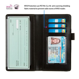 ANNAMISSI checkbook cover,Checkbook Cover for Duplicate Checks,RFID Checkbook Register Cute Wallet women Men Credit Card Holder (Cat)