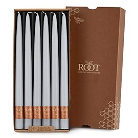 Root Candles Smooth Hand-Dipped 12-Inch Dinner Candles, 12-Count, Platinum