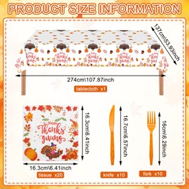 TECHEEL Autumn Napkins 20 Thanksgiving Napkins 137 x 274 cm Autumn Table Runner Napkins Autumn Pumpkin Thanksgiving Decoration Autumn Table Decoration for Autumn Party Thanksgiving Party Decoration