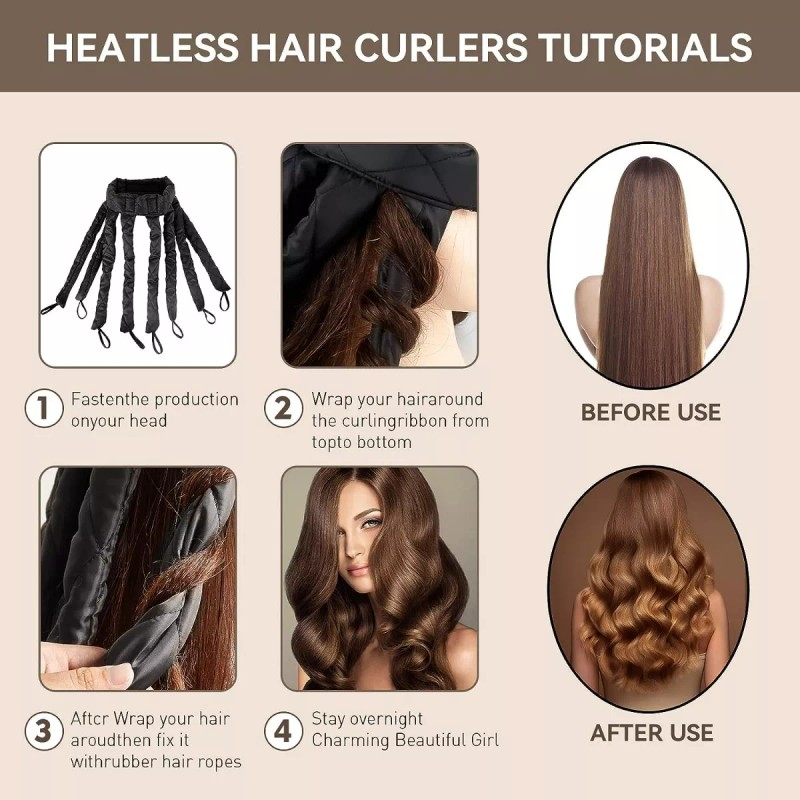 +Mu Curly Ondas Para Cabello Rizos Sin Calor Pulpo Rizador