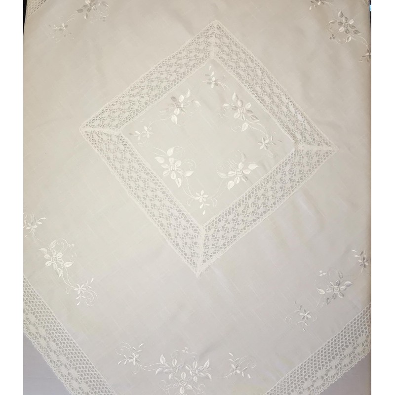 Tablecloth Hemstitch Lace White Table Runner Hemstitch Crochet Lace (130