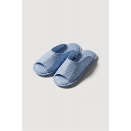 JAJU [JAJU] Quilting Washable Floral Slippers_250-265_Blue