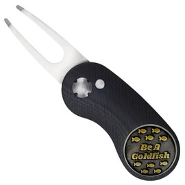 Full Metal Markers Be A Goldfish Unique Magnetic Metal Golf Ball Marker with Divot Repair Tool Accessory for Men & Women (Divot Tool + Ball Marker)