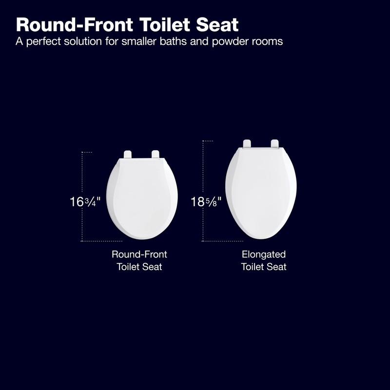 KOHLER 75758-RL-0 Cachet Nightlight ReadyLatch Round-Front Toilet Seat, Toilet Seat