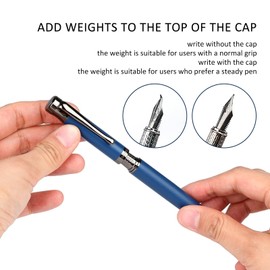 BOCIYER Luxury Fountain Pen Set Super Version,Fountain Pens for Writing,Medium Nib and Calligraphy Nib(Bent Nib),2 Sets of Ink Supply Systems,Best Pen Gift Case for Men & Women,Office,Executive(Blue)