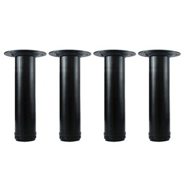 QLLY 8 inch Adjustable Metal Furniture Legs, Replacement Leg for Sofa Couch Chair Ottoman Cabinet, Set of 4 (Black)