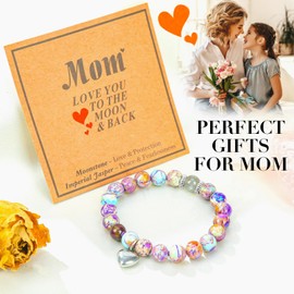 VICKHU Mothers Day Gifts for mom auntin grandma mommy Crystal Moonstone Bracelet for mom Birthday Thanksgiving Day Christmas Valentine's Day Gifts for mom auntin grandma(mom-purple)