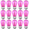 GUILEDUO 15 Pack S14 LED Pink String Light Bulbs, Shatterproof