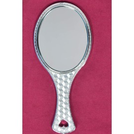 Garden Of Arts Espejo ovalado de mano para peluquería con mango de agarre