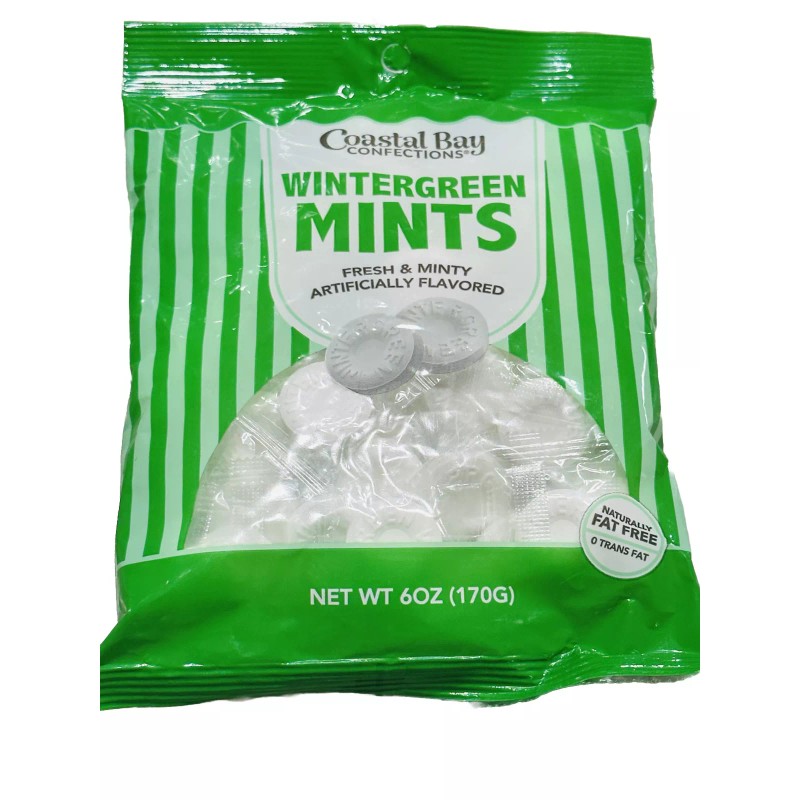 Coastal Bay Wintergreen Mints Fresh Mint Artificially Flavor Fat Free:6oz/170gm