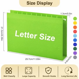 Hanging File Folders, 20 Pack Letter Size Hanging File folders with 1/5-cut Tabs, Stay Organized for Your Home and Office Bulk File, Documents and Paper, 10 Colors