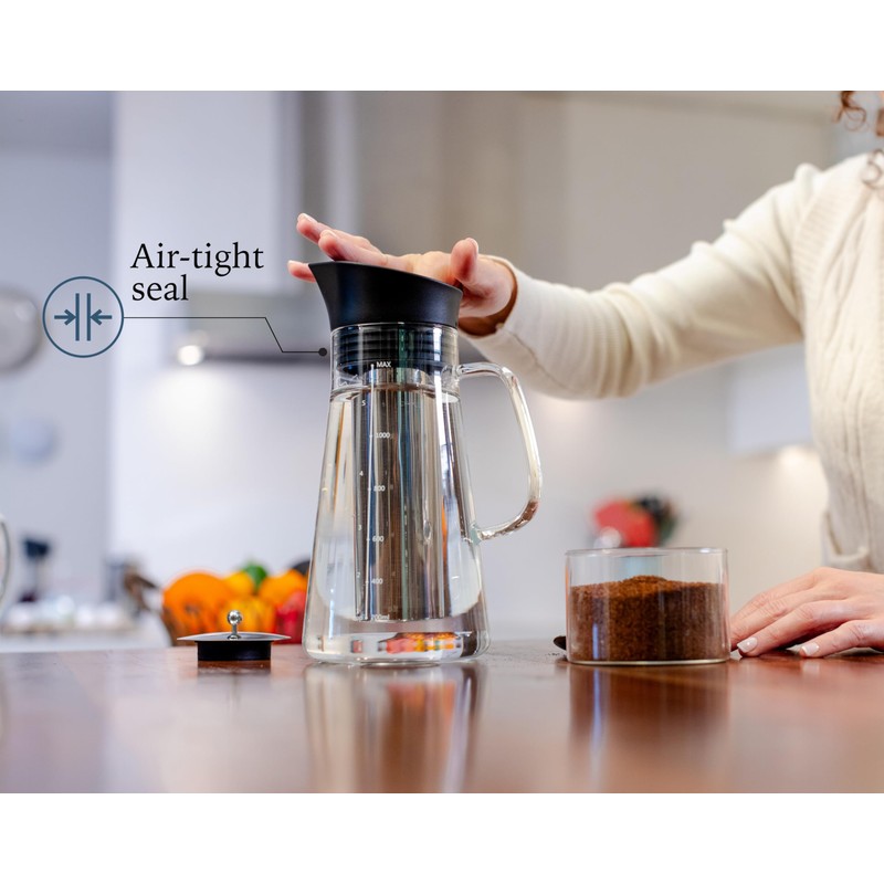 Cuiscent Cold-Brew Coffee Maker, 1350ml capacity,Stainless Steel 304 filter, includes