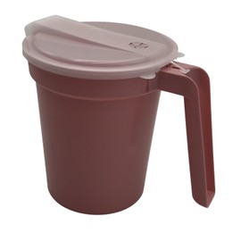 28 oz Water/Ice Pitcher with Translucent Lid with Straw Port, Rose, for Elders, Patient Care and Nursing Homes (Pack of 3)