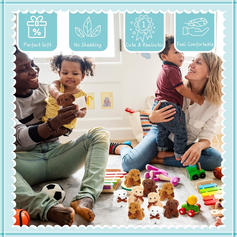 Liliful 80 Pcs 5 Inches Valentines Mini Plush Dogs Small