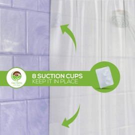 Clean Healthy Living Heavy Duty PEVA Frost Shower Curtain Liner with Magnets & Suction Cups - 70 X 72 in. Long