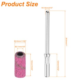 HARFINGTON 100pcs Sanding Bands for Nail Drill, 80 Grit Small Sanding Band with 3.1mm / 1/8" Mandrel, Mini Drill Bits Nail Tech File for Acrylic Gel Nail Shaping Polishing, Rose Red