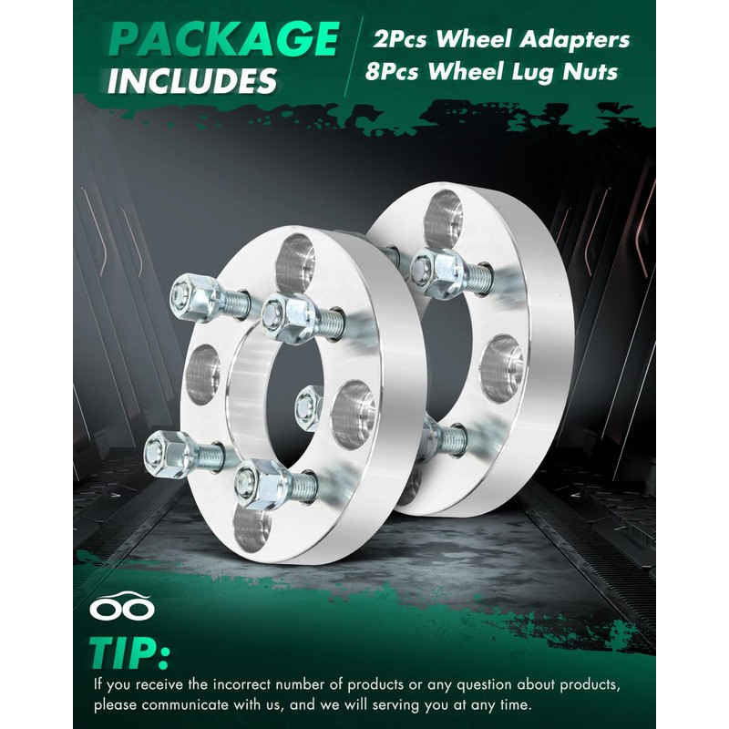 SCITOO 2Pcs Wheel Adapters 1 inch 4x4.5 to 4x100 Bore