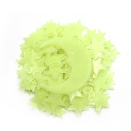 Dinghaole 201 pcs New Decorative Painting Full of Stars Boxed with Glow-in-The-Dark Star Stickers Children's Room Decoration Glow-in-The-Dark Wall Stickers