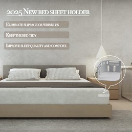 Bed Sheet Holder, Lock Sheet Holders Set of 4, 2025 Upgrade Bed Sheet Holder Fitted Sheet Straps, Banish Slipping & Wrinkles, Fit All Mattress Size (Grey)