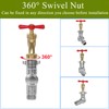 Garden Hose Swivel Connector, 3/4" Heavy Duty Brass Adapter, 180
