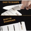 HUNTER.DUAL Kitchen Knife set, 15 Pcs w/ Block Self Sharpening,