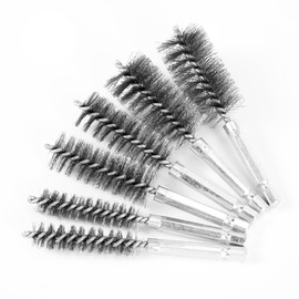 6pcs Bore Brush for Drill, 0.47 Inch, 0.75 Inch, 1 Inch Stainless Steel Pipe Brush Stainless Steel Wire Brushes Copper Tube Pipe Cleaning Brush for Power Drill