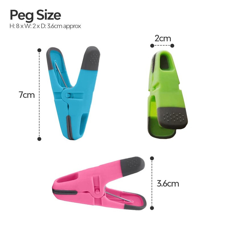 Soft Grip Clothes Pegs for Washing Line Strong & Durable