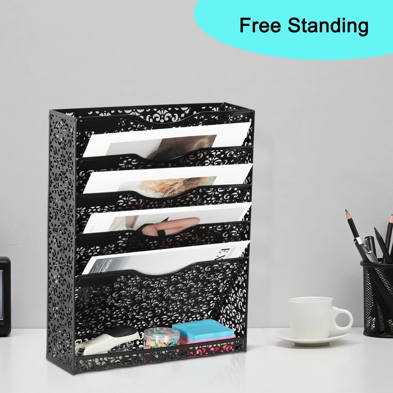 EasyPAG Desk File Organizer Heavy Duty Metal Wall Mount File