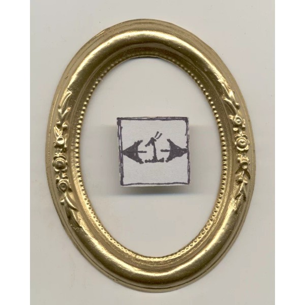 Unique Miniatures Picture Frame - Large Oval Gold UMLP3 dollhouse