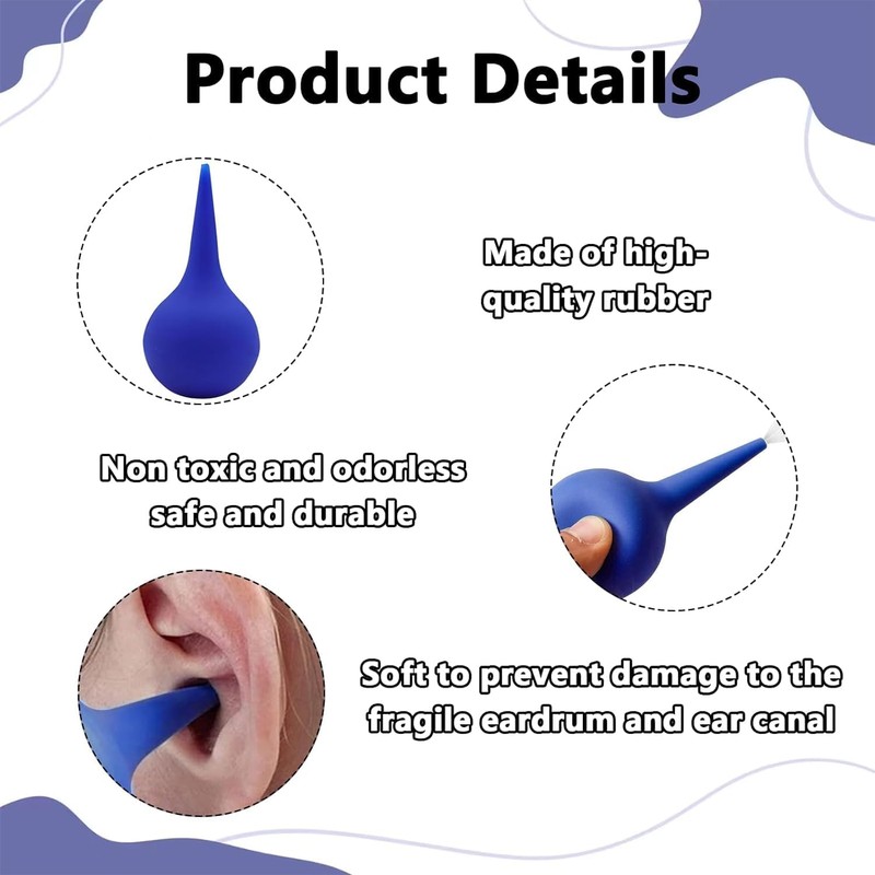2 PCS Ear Syringe Bulb, Ear Wax Removing Kit, Bulb