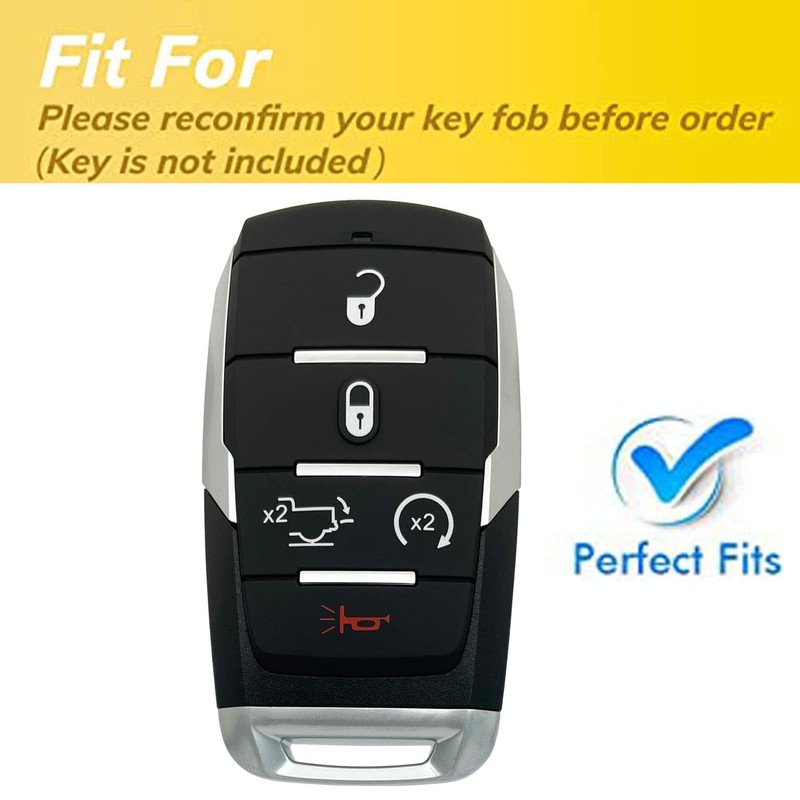 QIXIUBIA Keyless Entry Remote for Ram Key Fob Cover Protective
