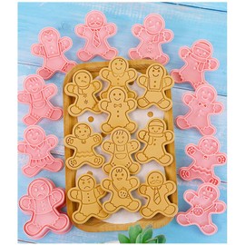 Weihnachten Ausstecher Keksausstecher,10 Stück Lebkuchenmann Ausstechform Für Weihnachten,Fondant Cookie Cutter für Kekse,Keksstempel 3D Ausstechformen