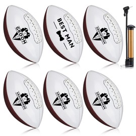 Hollowfly Wedding Proposal Gifts Football Bulk Will You Be My Groomsman Flower Girl Bridesmaid Ring Bearer Proposal Keepsakes Football Gifts(6 Pack,Stylish Style)