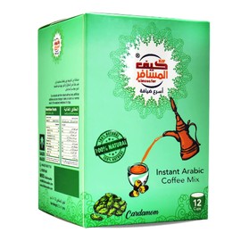 Almosafer Kif Instant Arabic Coffee With Cardamom - 12 Sticks x 5gm - Medium Roast - None - Powder - Instant Coffee Sticks - 12 x 0.0353 Ounce