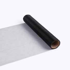 Polyester Tulle Roll, 28cmx457cm Floral Wrapping Mesh Fabric, Decorative Netting Fabric for Crafts Gift Wrapping Party, Black