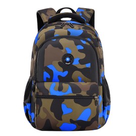 Yvechus School Backpack Casual Daypack Travel Outdoor Camouflage Backpack Christmas Presents for Boys and Girls (Cx Camo Blue)