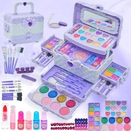 Kids Makeup Kit for Girl - Make up Toys for Girls, Little Girls Makeup Set Safe & Non Toxic Makeup for Toddlers Children Princess, Toy for Girls Age 4 5 6 7 8 9 10 Christmas Birthday Gift for Girl.